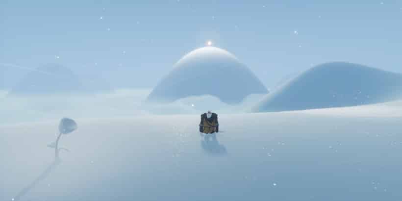 Arise: A Simple Story – der alte Mann in einer verschneiten Gipfellandschaft