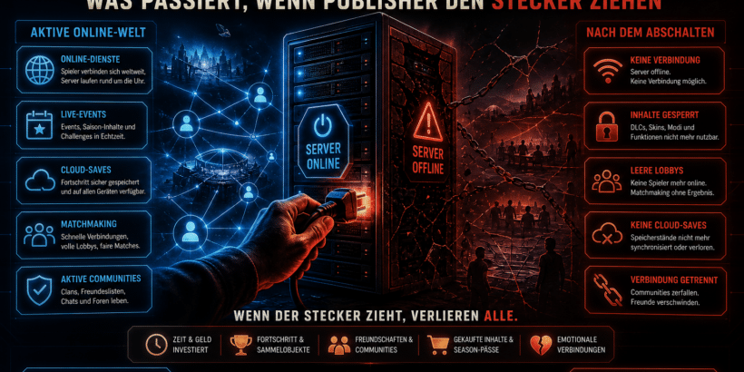 Server-Abschaltungen in der Spielebranche: Was passiert, wenn Publisher den Stecker ziehen