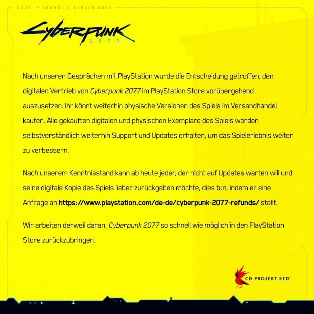 Cyberpunk 2077 PSN Store